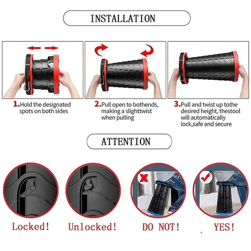 Outdoor Portable Plastic Folding Retractable Chair